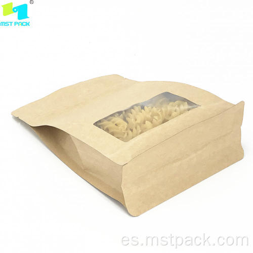 Bolsa resellable de papel Kraft Biodegradbal de Drid Food